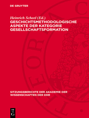 cover image of Geschichtsmethodologische Aspekte der Kategorie Gesellschaftsformation